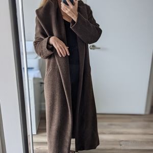 MaxMara Coat Long Brown Big Collar Teddy Alpaca US 10